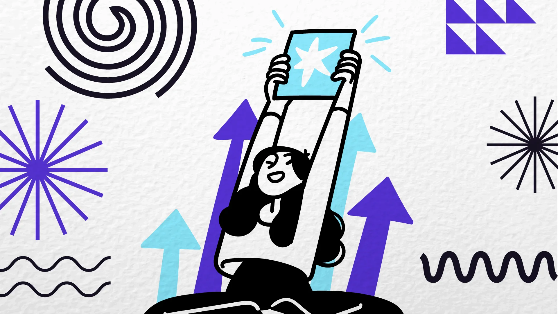 Illustration of a smiling employee holding an award, symbolising hidden high-functioning depression at work